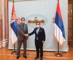 19 November 2020 MP Prof. Dr Vladimir Marinkovic with the Israeli Ambassador to Serbia Yahel Vilan